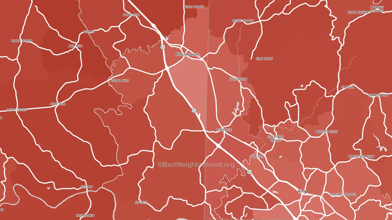Pinnacle, NC block-group political-lean map