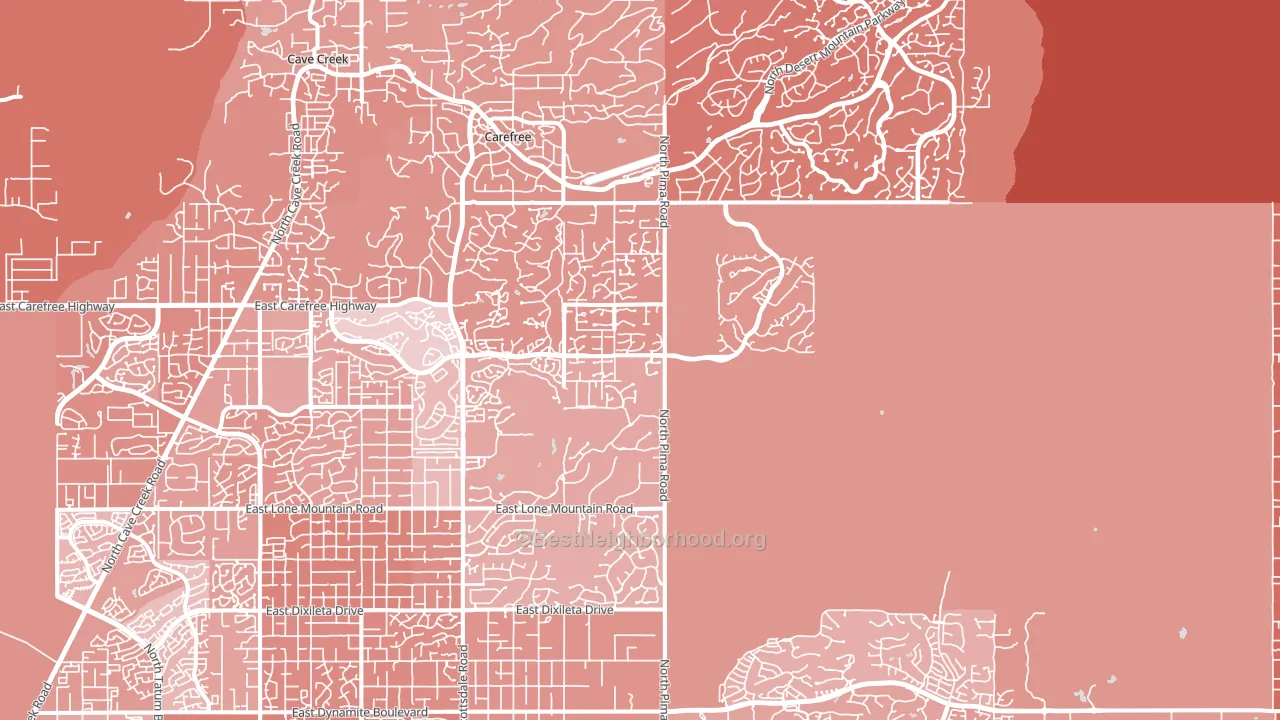 Pinnacle Peak, Scottsdale, AZ block-group political-lean map