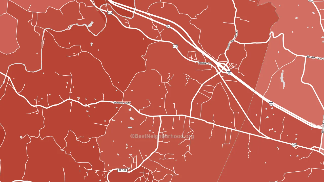 Pinnacle, TN block-group political-lean map