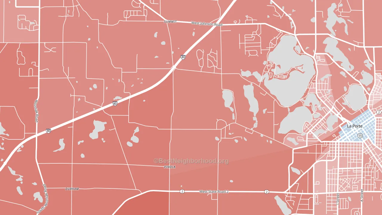 Pinola, IN block-group political-lean map
