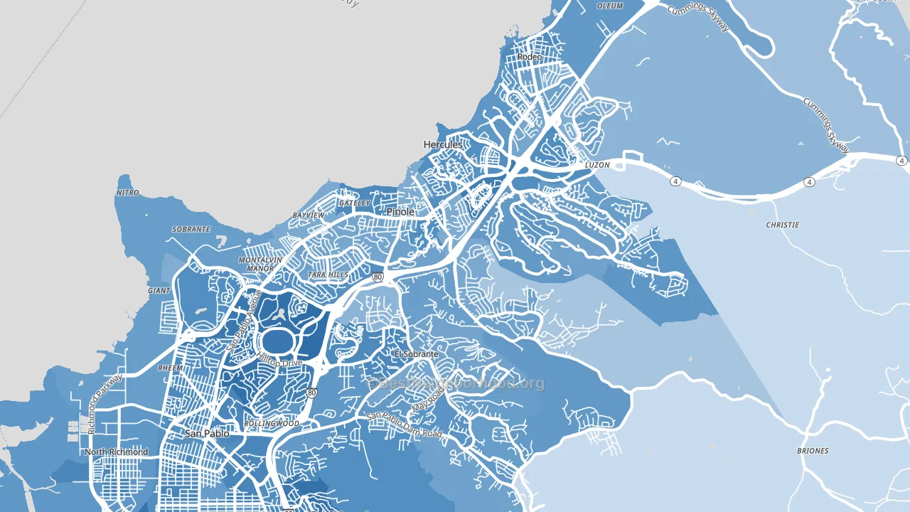 Pinole, CA block-group political-lean map