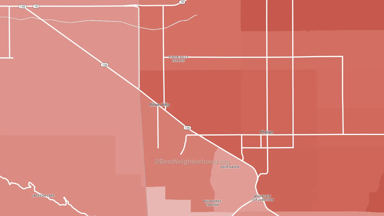 Pinon Hills, CA block-group political-lean map