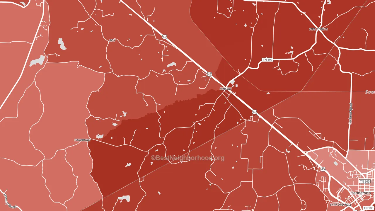 Pinson, TN block-group political-lean map