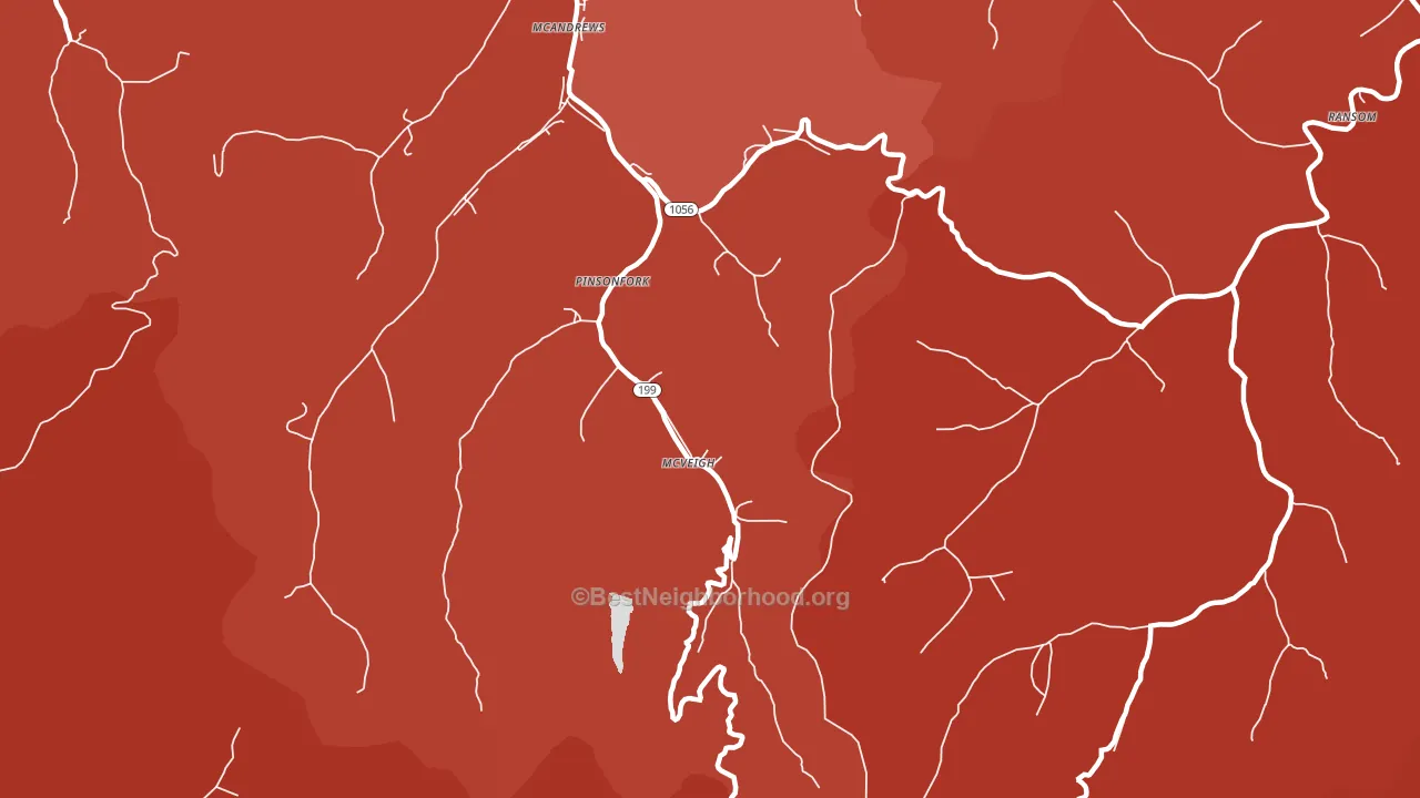 Pinsonfork, KY block-group political-lean map