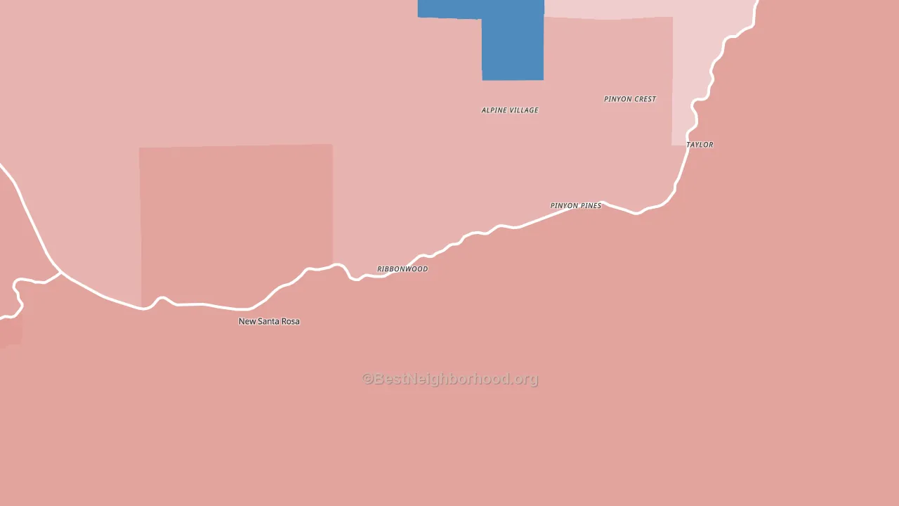 Pinyon Pines, CA block-group political-lean map