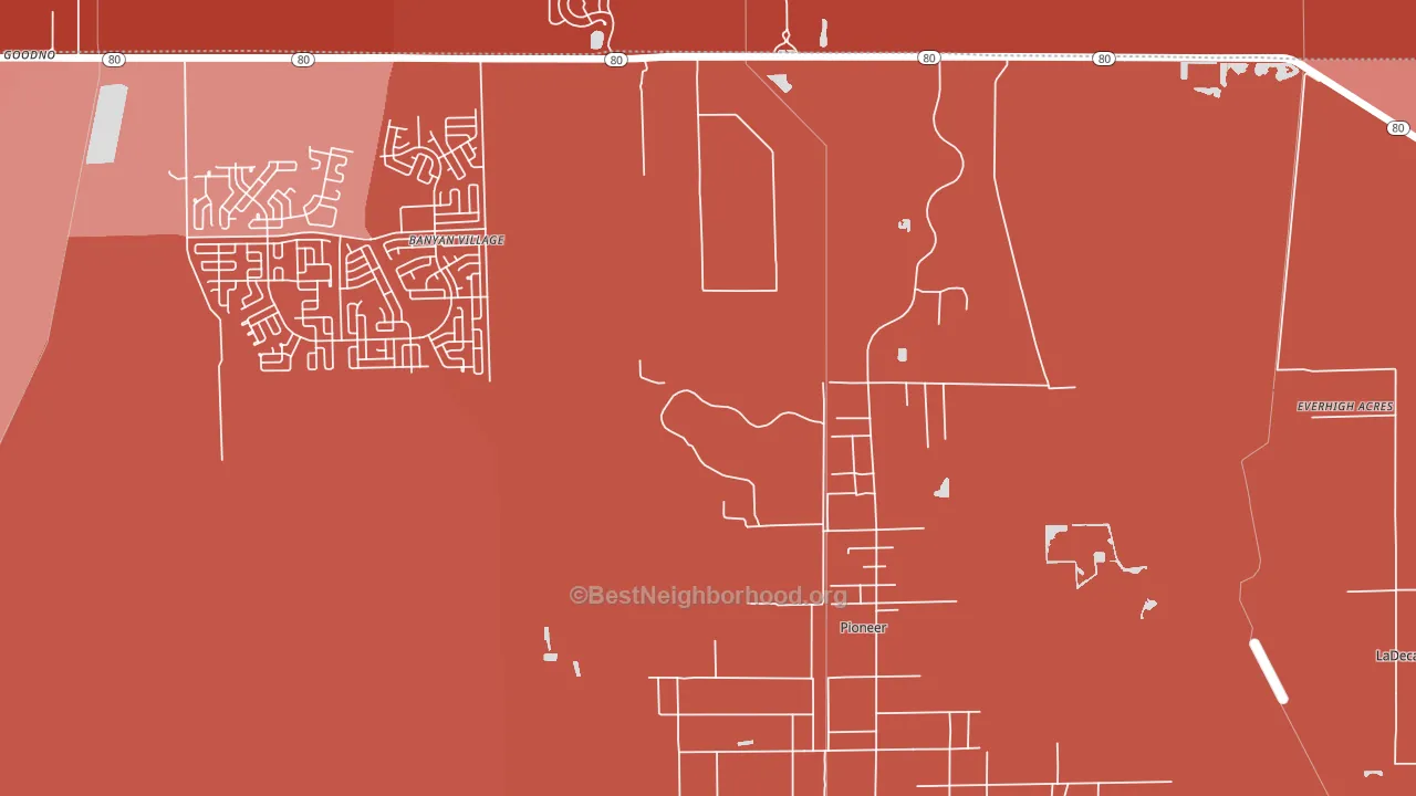 Pioneer, FL block-group political-lean map