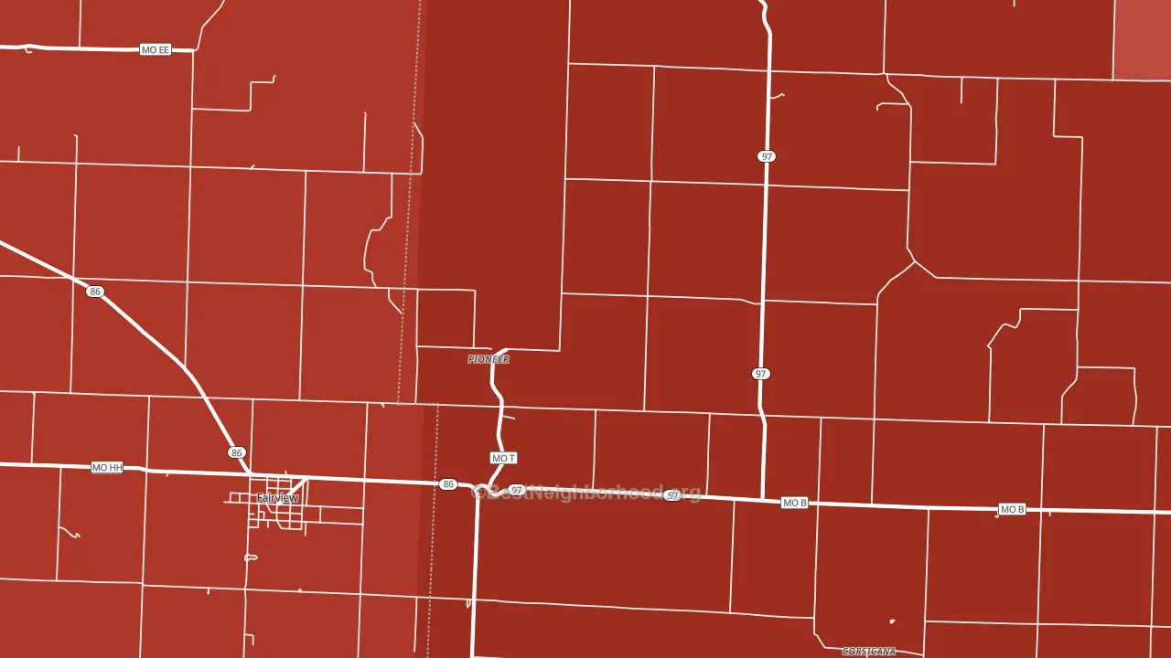 Pioneer, MO block-group political-lean map