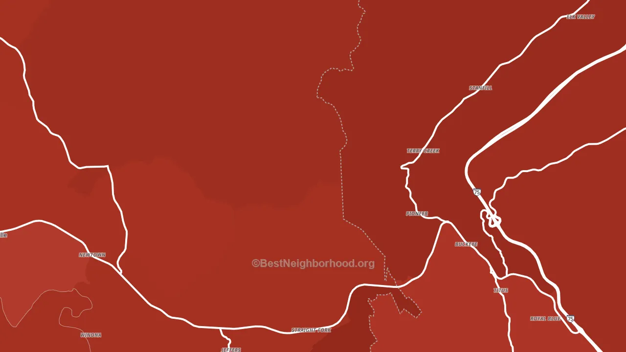 Pioneer, TN block-group political-lean map