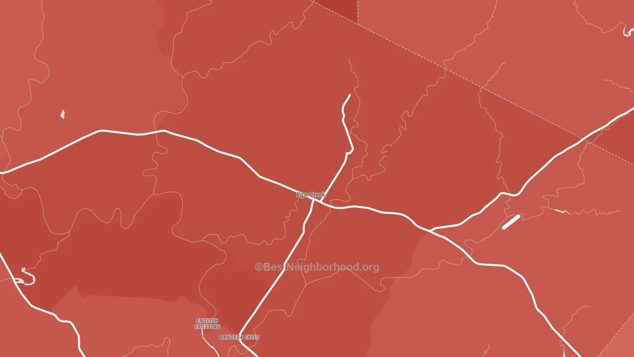 Pipe Creek, TX block-group political-lean map