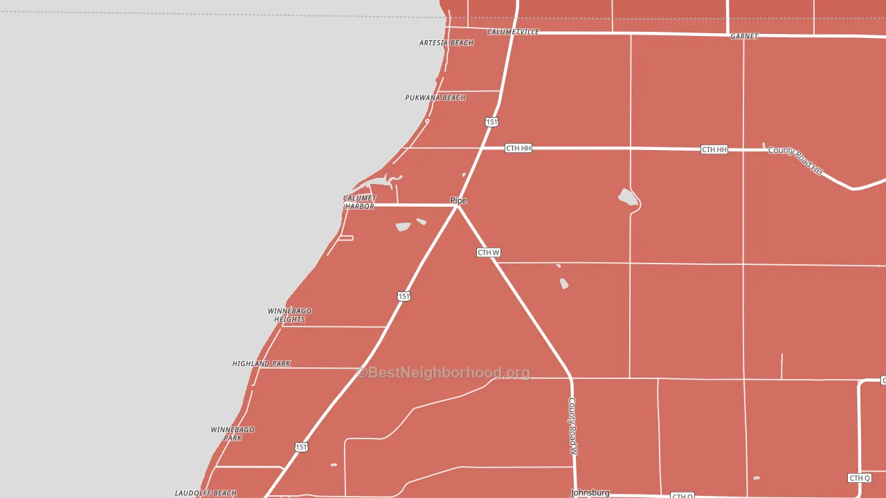 Pipe, WI block-group political-lean map