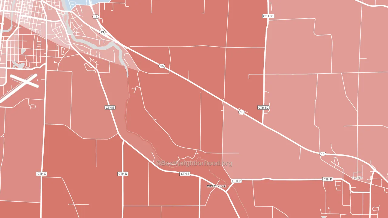 Pipersville, WI block-group political-lean map