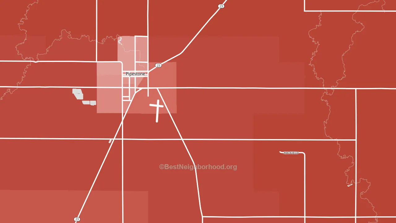 Pipestone County, MN block-group political-lean map