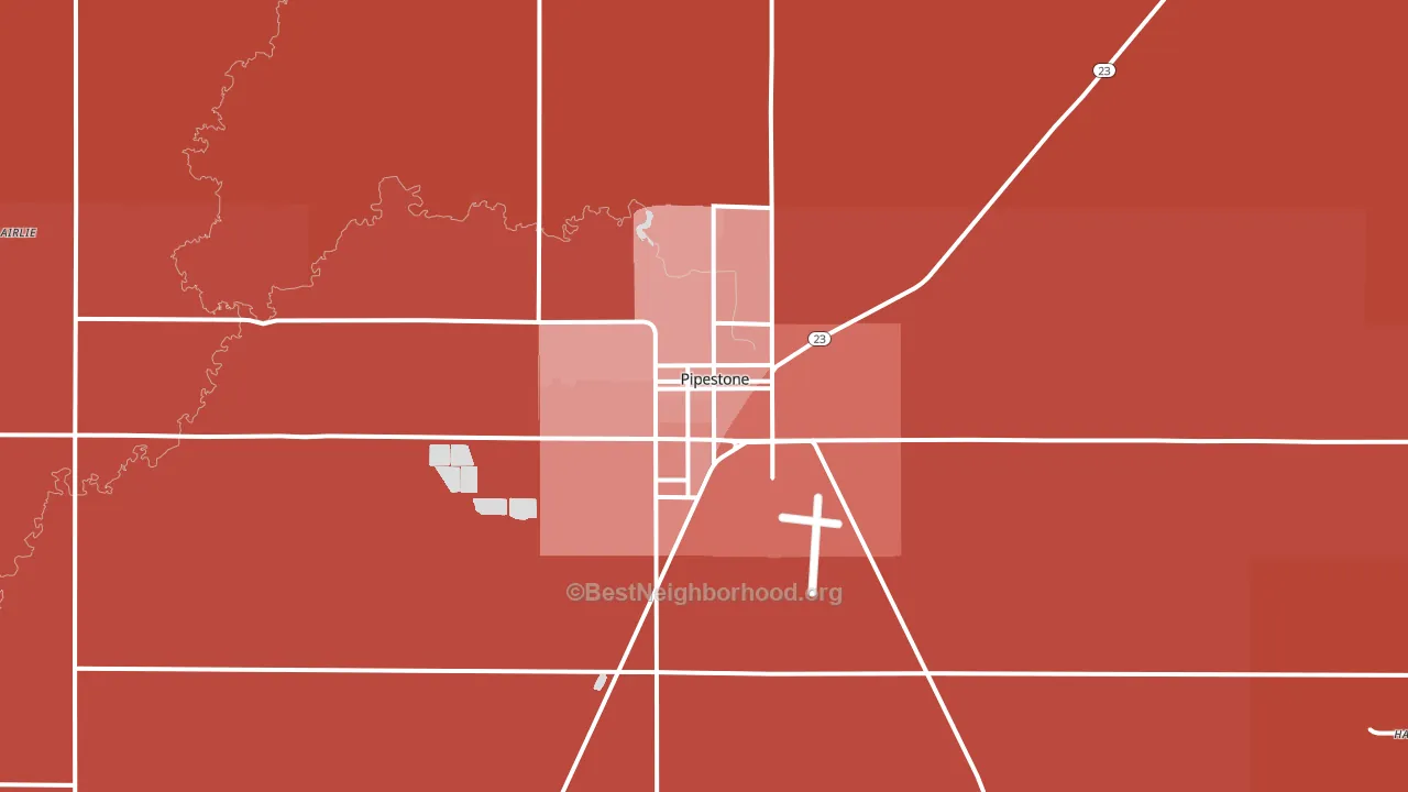 Pipestone, MN block-group political-lean map