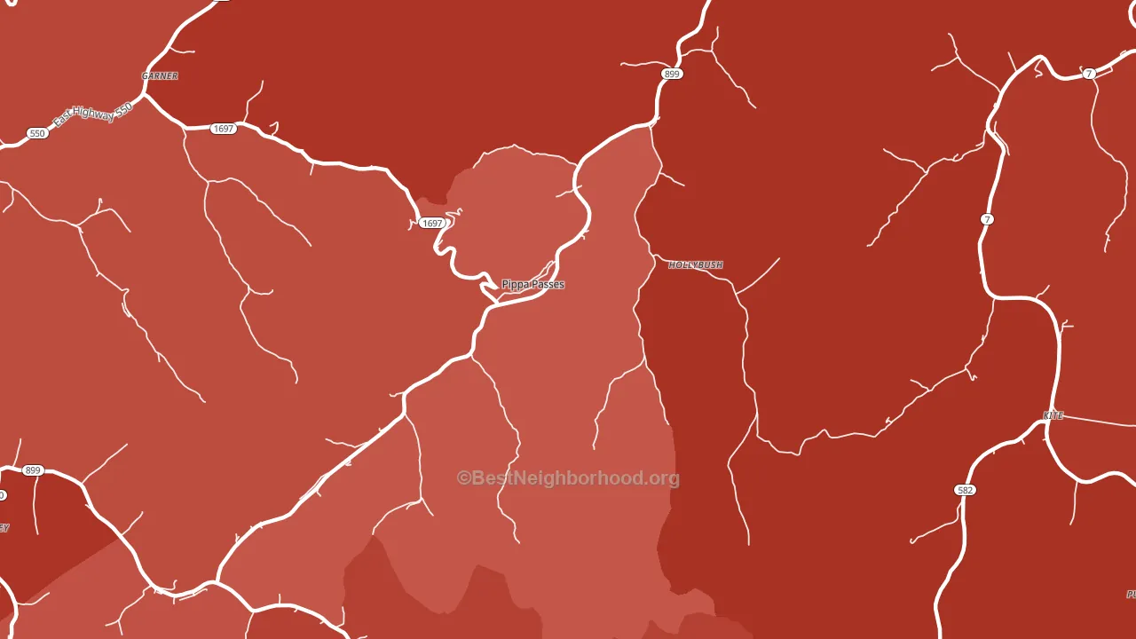 Pippa Passes, KY block-group political-lean map