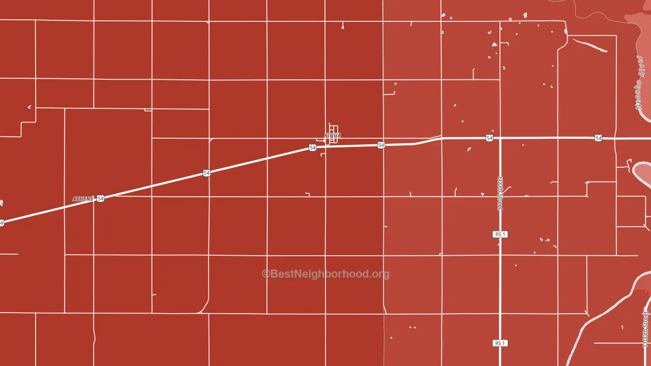 Piqua, KS block-group political-lean map