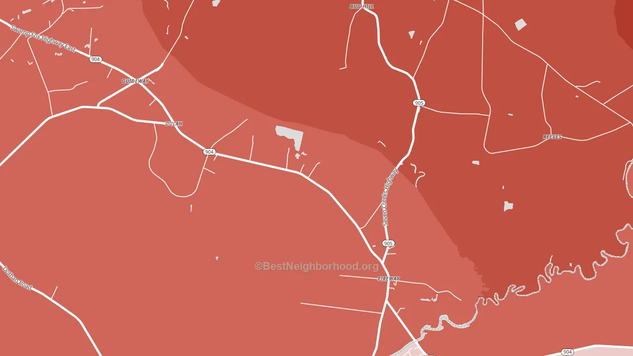 Pireway, NC block-group political-lean map