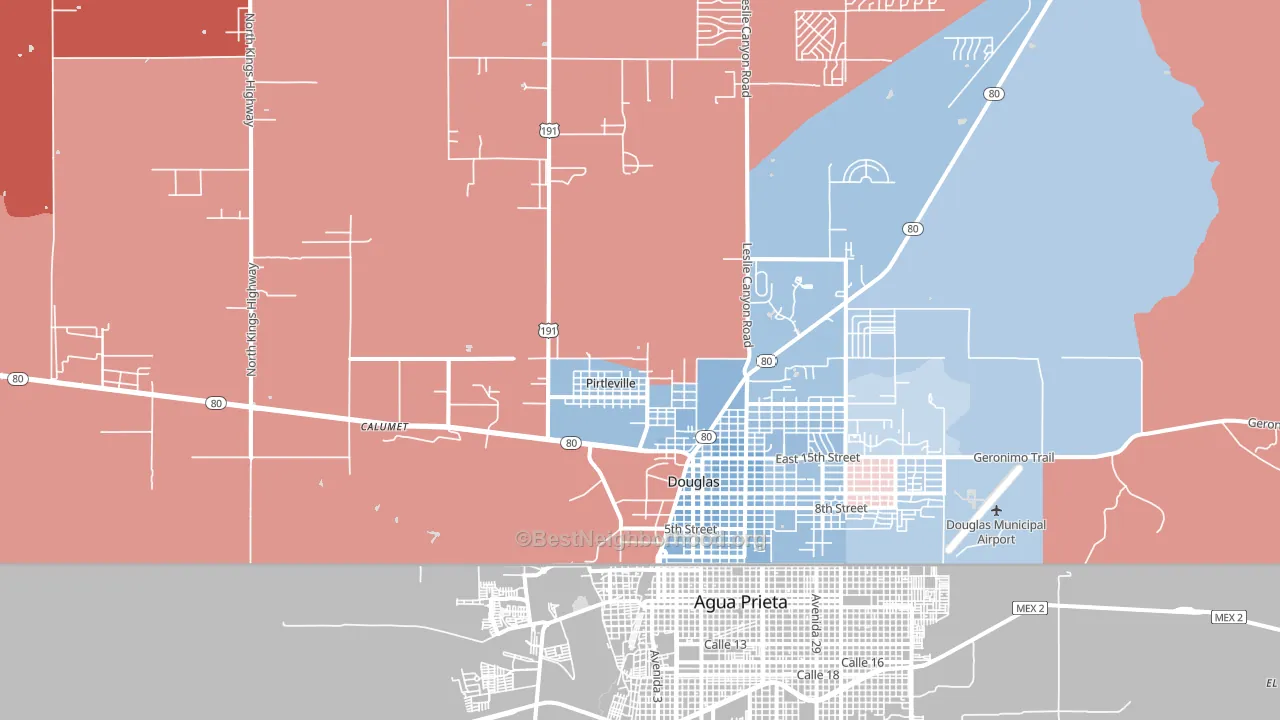 Pirtleville, AZ block-group political-lean map