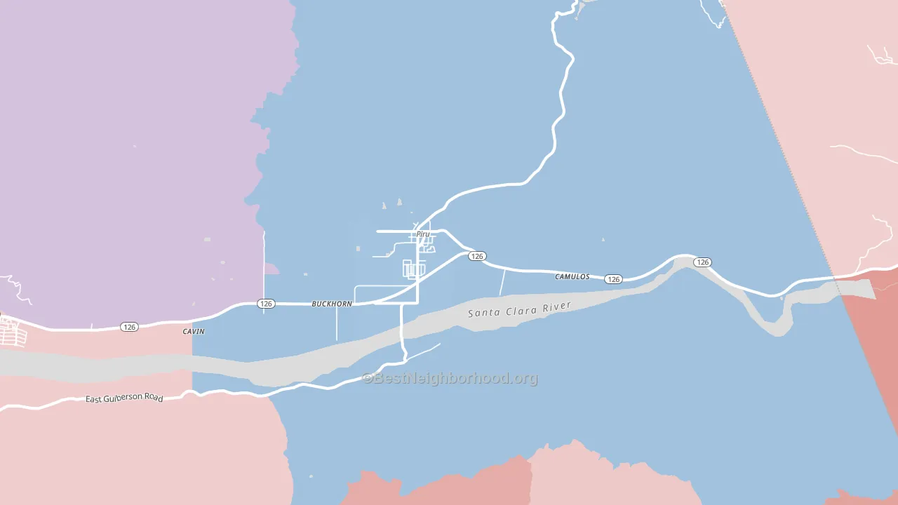 Piru, CA block-group political-lean map
