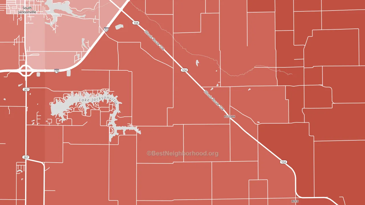 Pisgah, IL block-group political-lean map