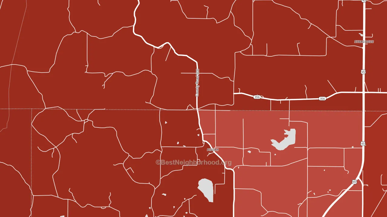 Pisgah, MS block-group political-lean map