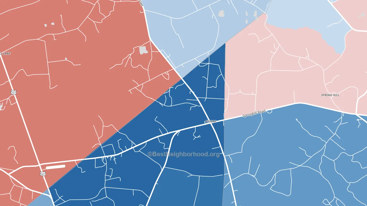 Pisgah, SC block-group political-lean map