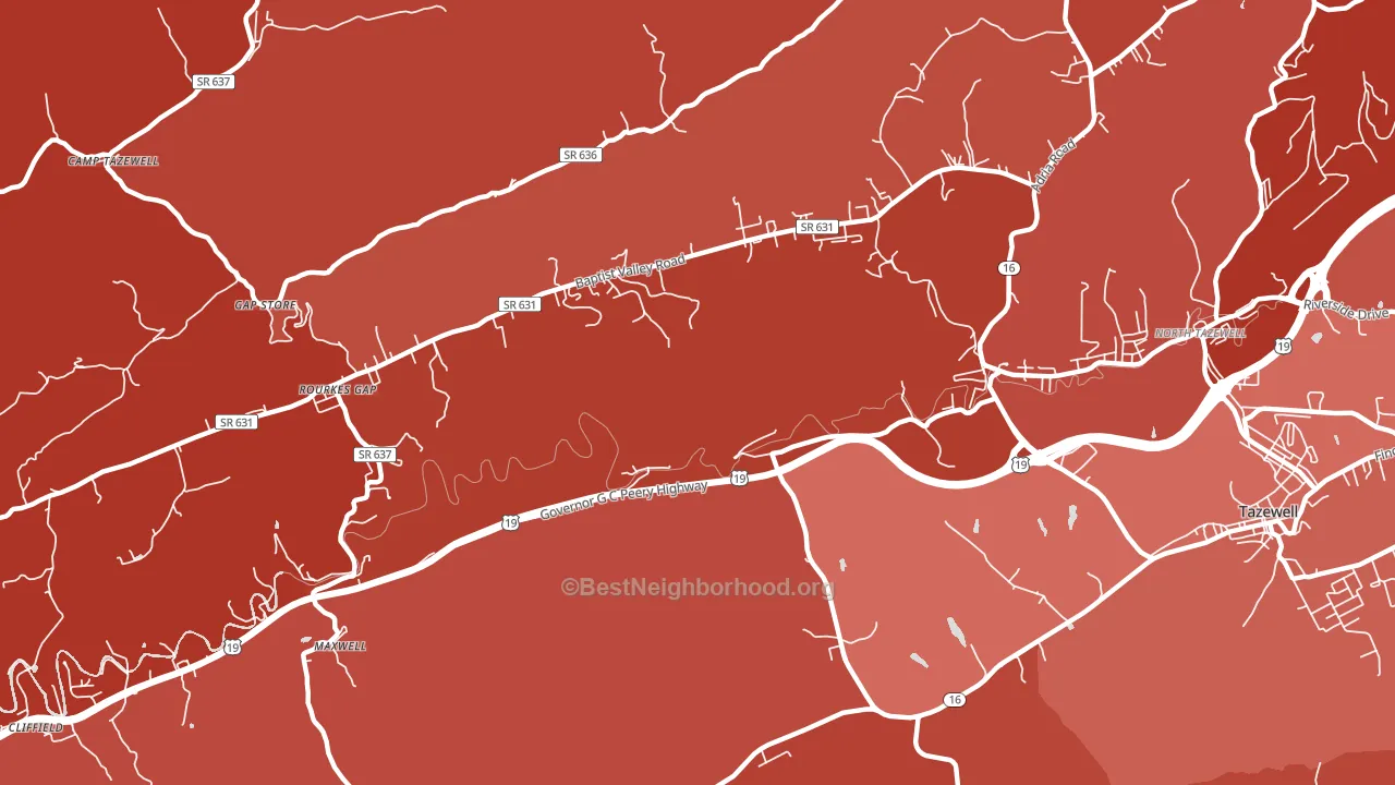 Pisgah, VA block-group political-lean map