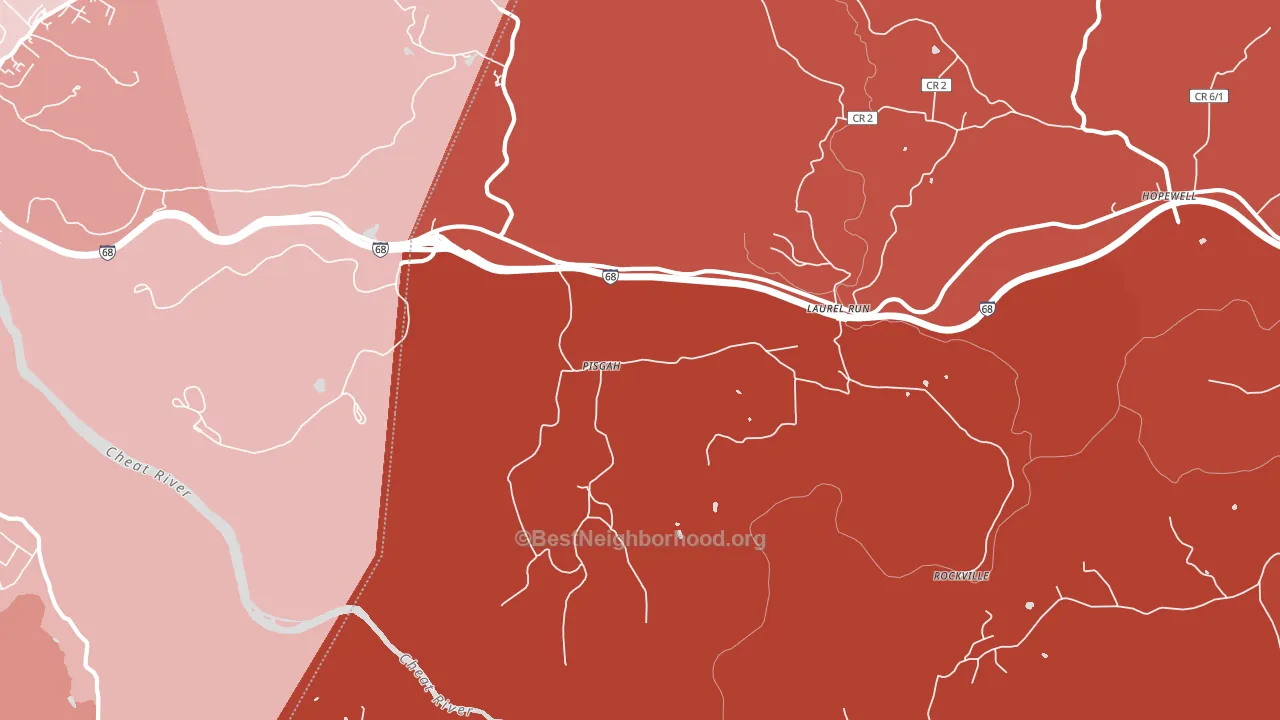 Pisgah, WV block-group political-lean map