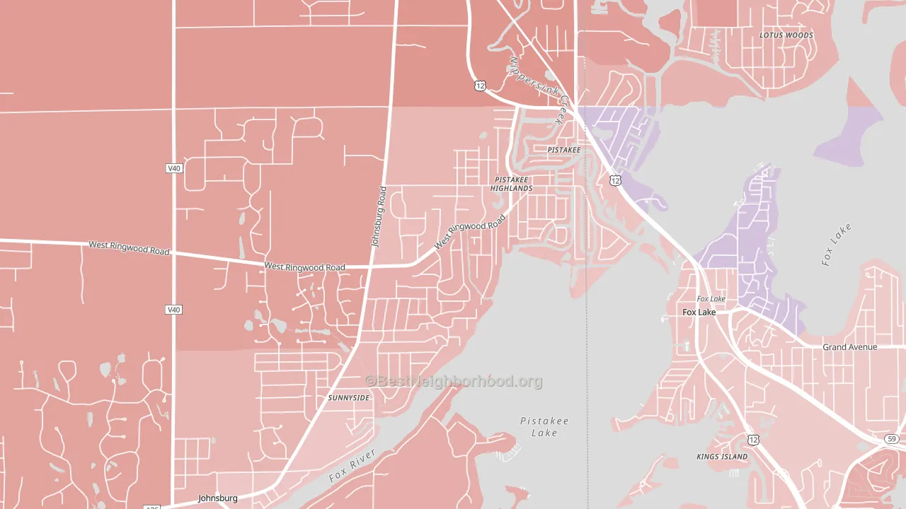 Pistakee Highlands, IL block-group political-lean map