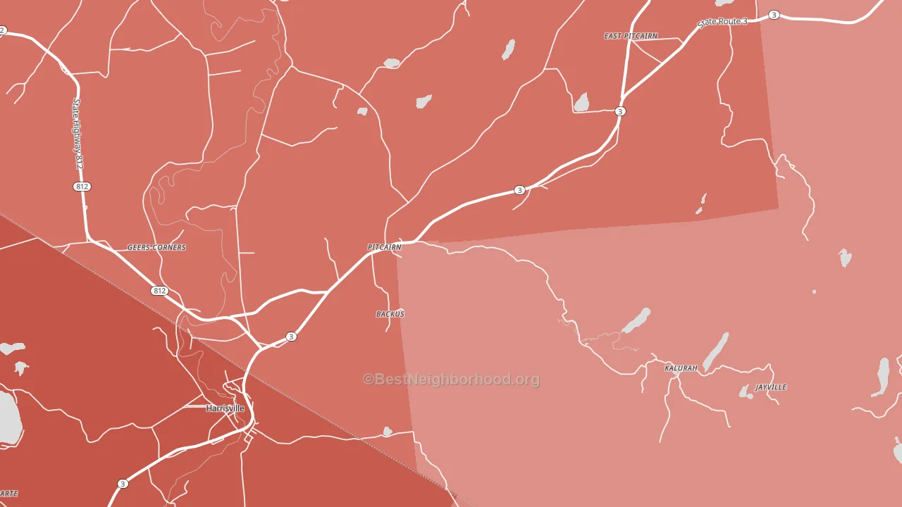 Pitcairn, NY block-group political-lean map