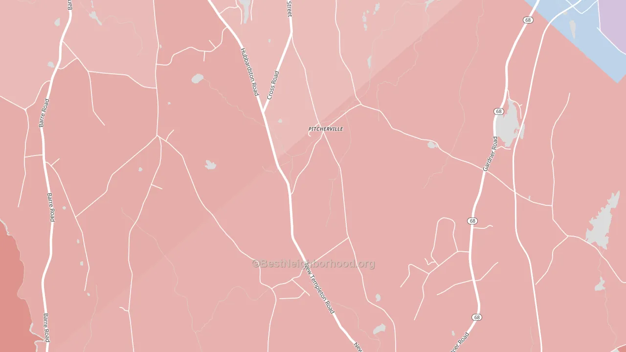 Pitcherville, MA block-group political-lean map