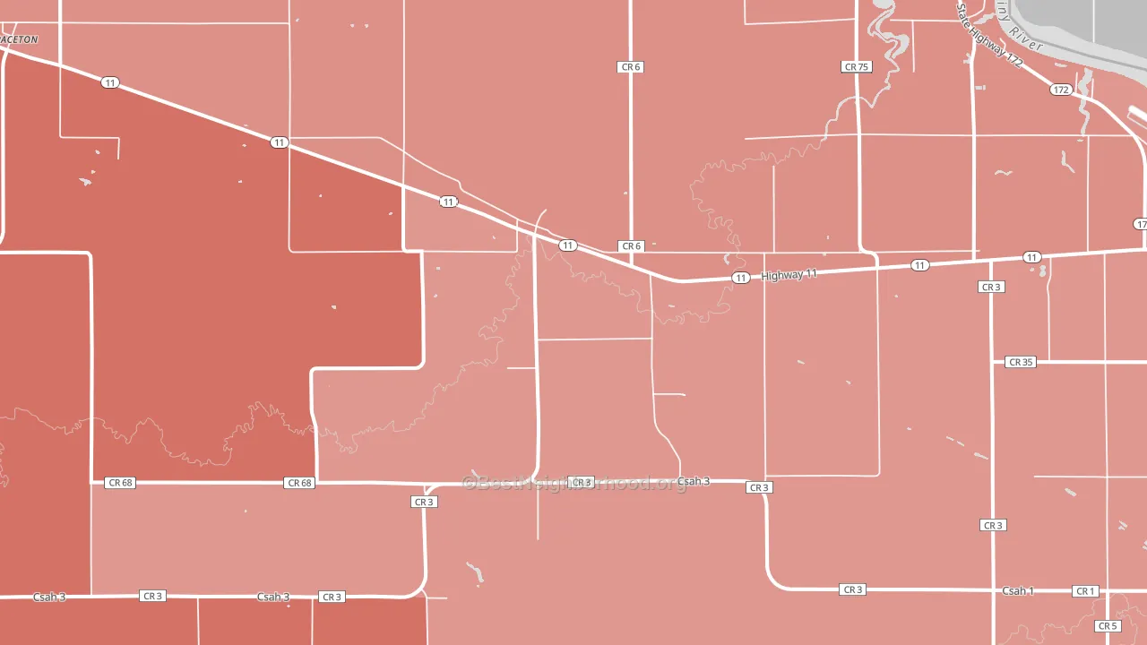 Pitt, MN block-group political-lean map