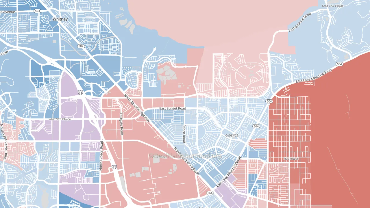 Pittman, Henderson, NV block-group political-lean map