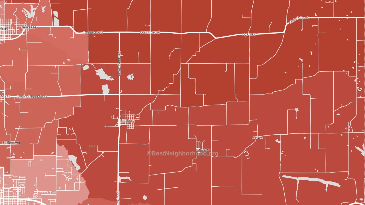 Pittsburg, IL block-group political-lean map