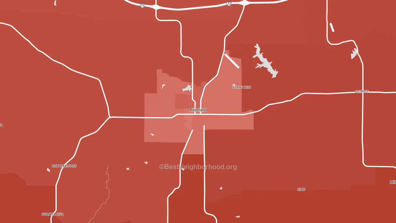 Pittsfield, IL block-group political-lean map