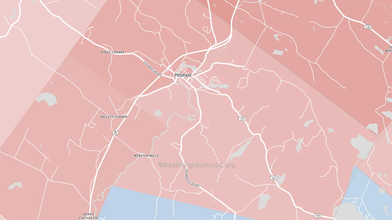 Pittsfield, NH block-group political-lean map