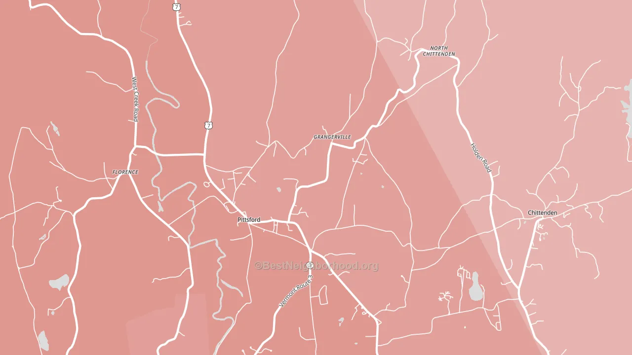 Pittsford, VT block-group political-lean map