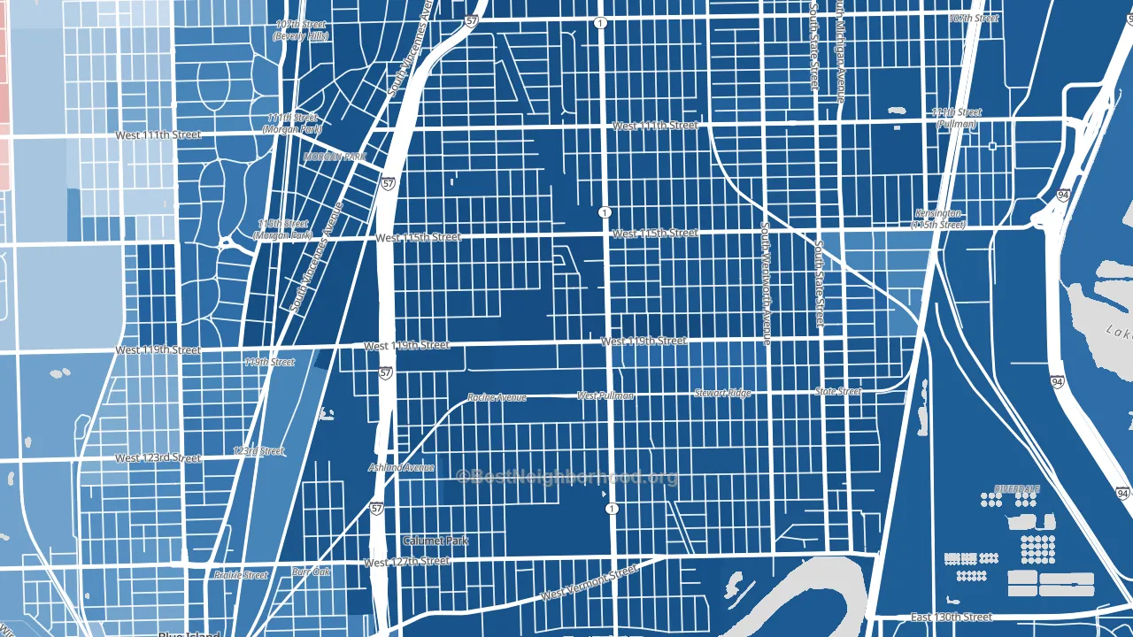 Placerdale, Chicago, IL block-group political-lean map