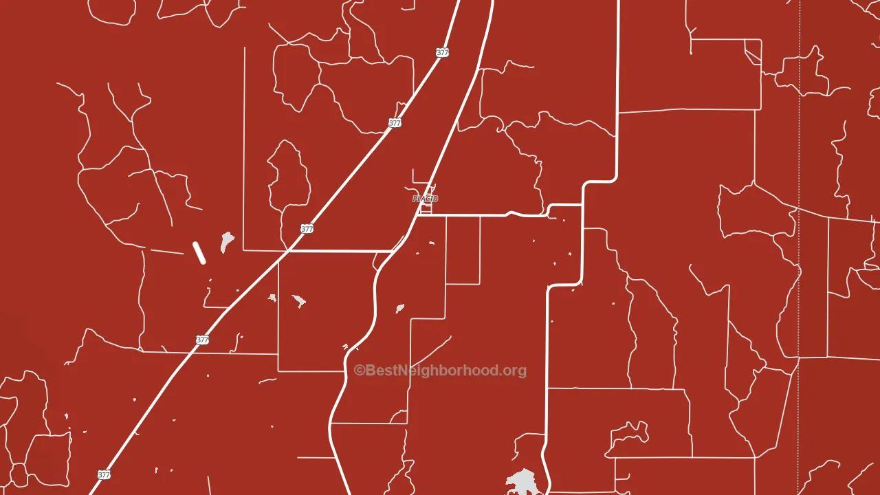 Placid, TX block-group political-lean map