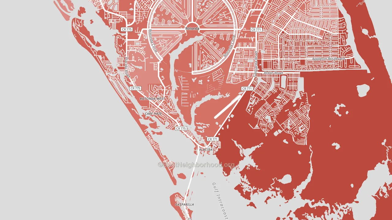 Placida, FL block-group political-lean map