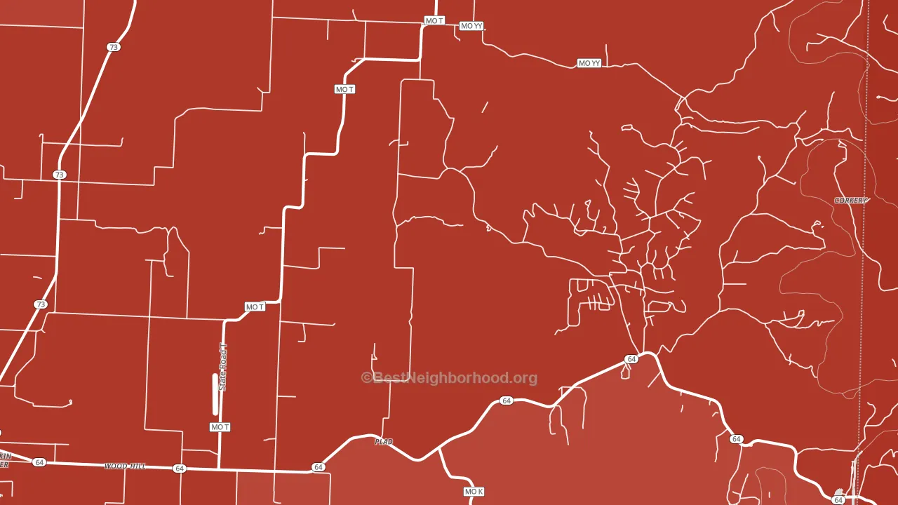 Plad, MO block-group political-lean map