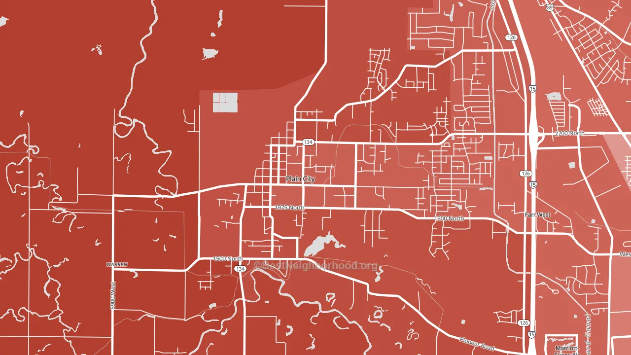 Plain City, UT block-group political-lean map