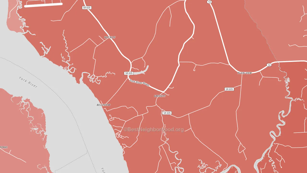 Plain View, VA block-group political-lean map