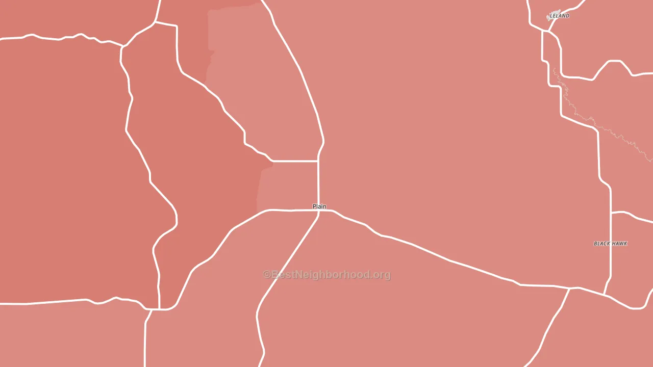Plain, WI block-group political-lean map