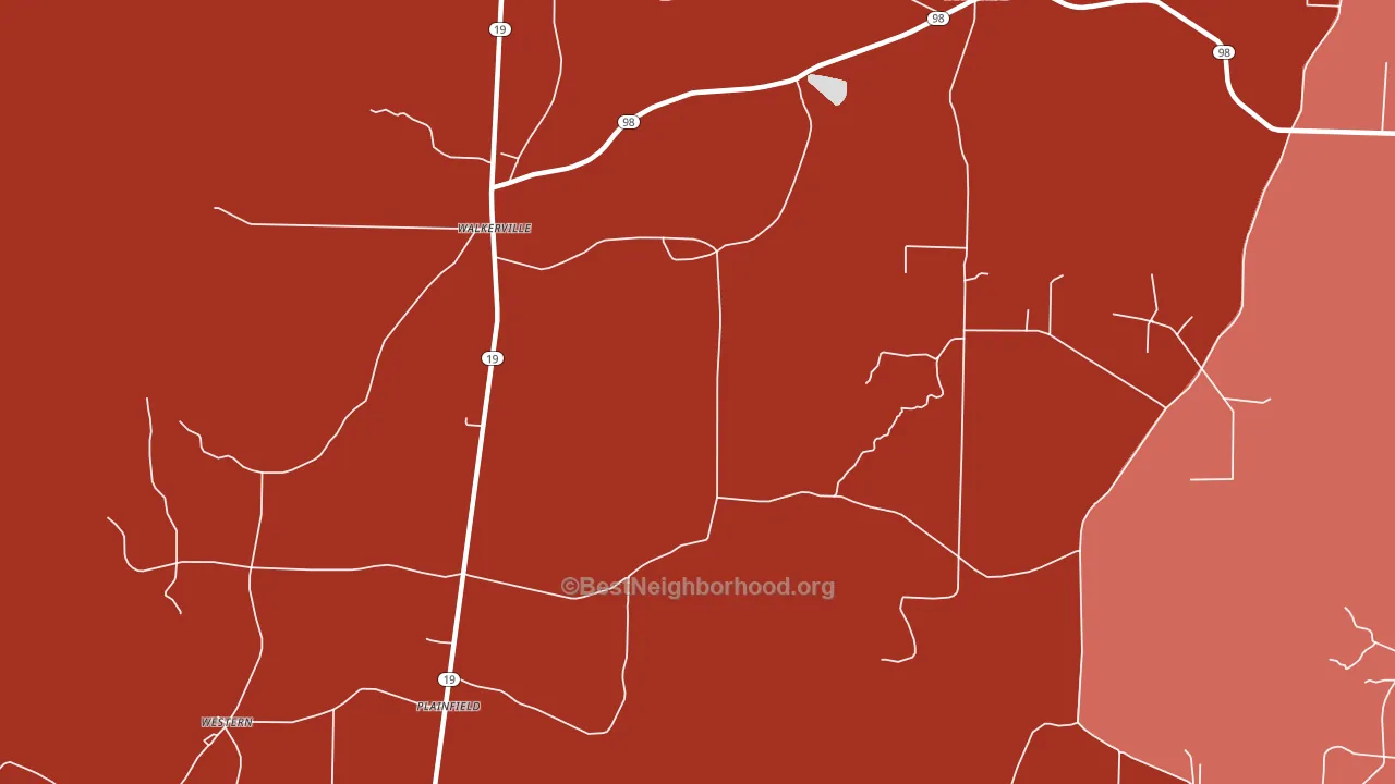 Plainfield, AR block-group political-lean map