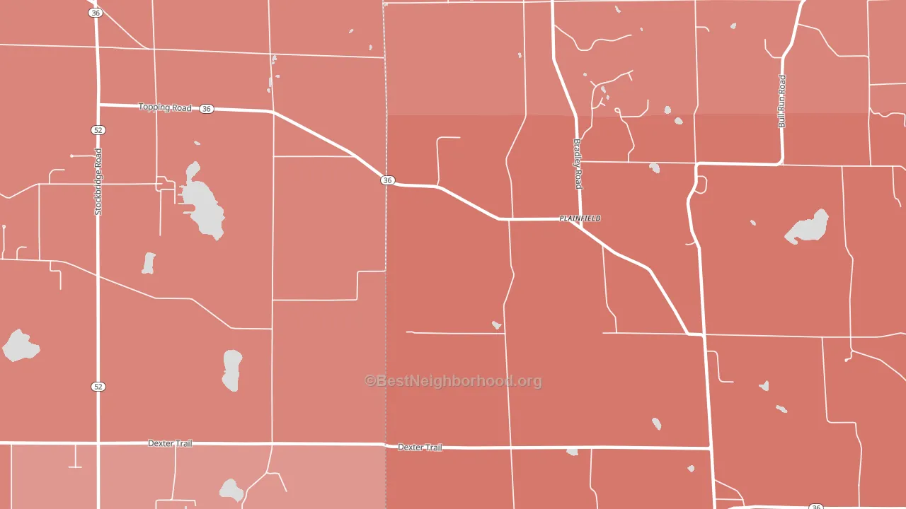 Plainfield, MI block-group political-lean map