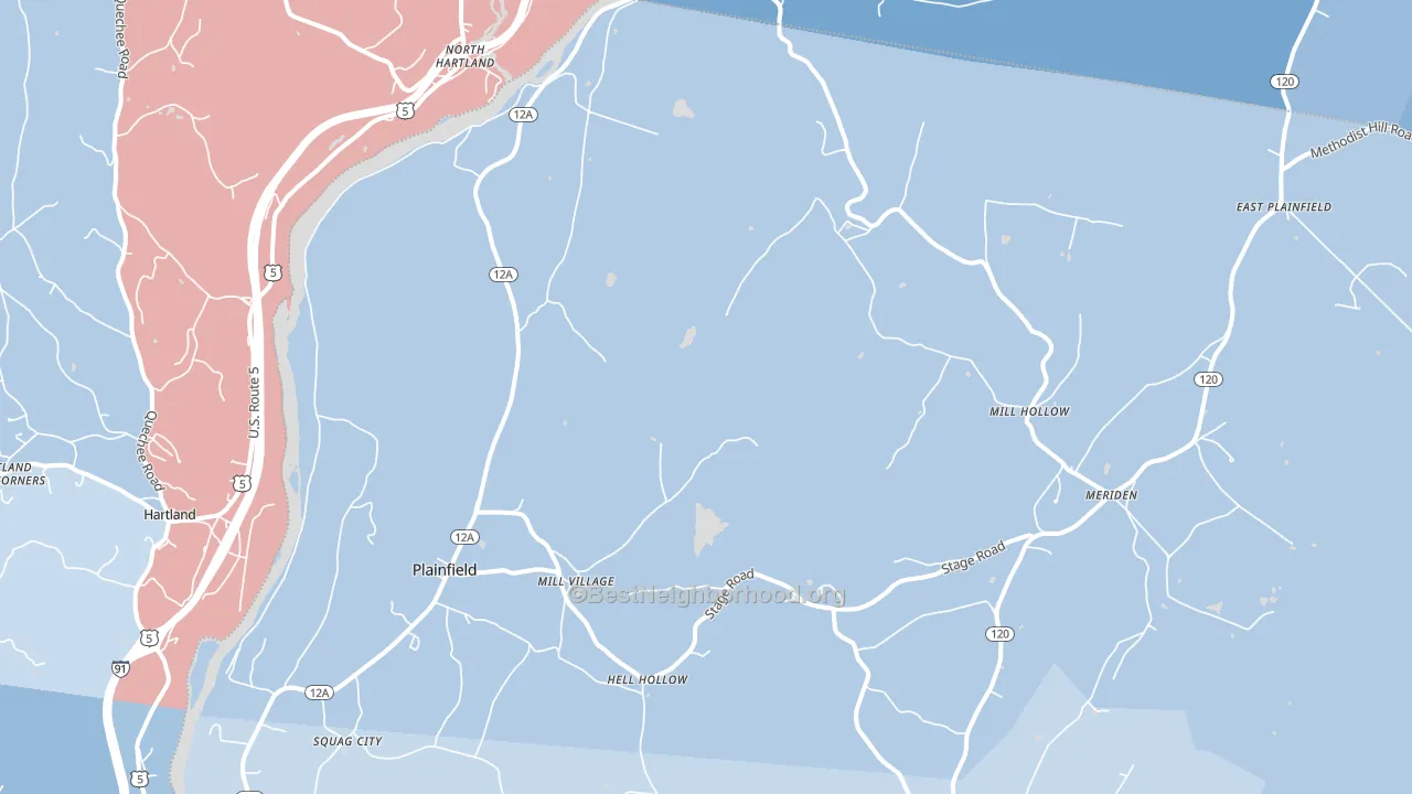 Plainfield, NH block-group political-lean map