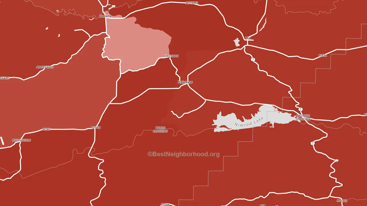 Plainview, AR block-group political-lean map