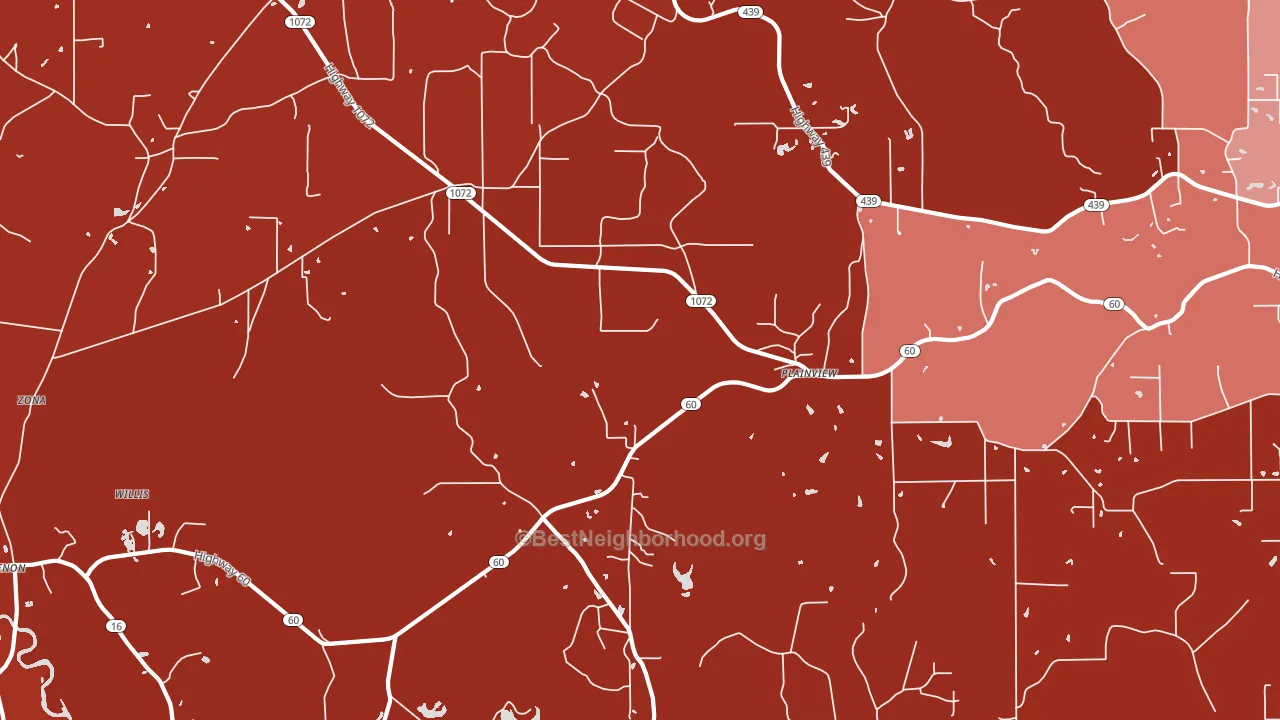 Plainview, LA block-group political-lean map
