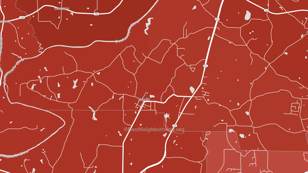 Plainville, GA block-group political-lean map