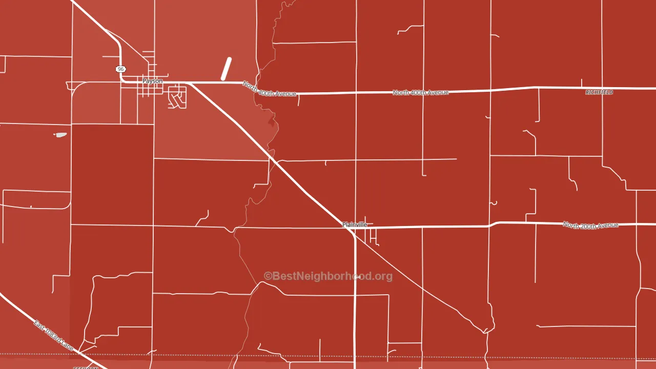 Plainville, IL block-group political-lean map